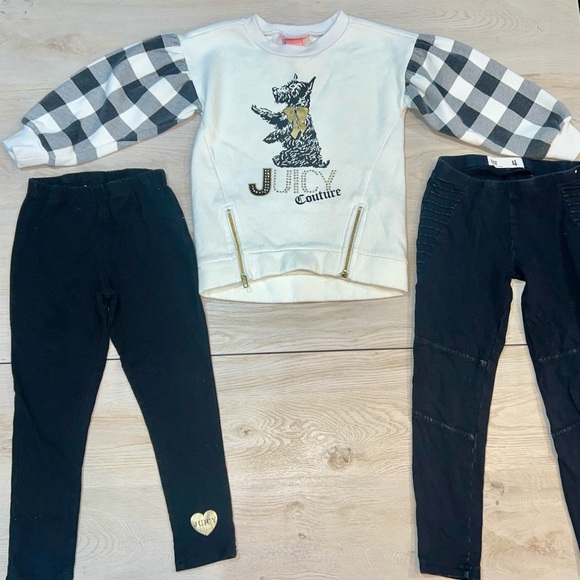 Juicy Couture Other - Juicy Couture Girls Size 4 Scotty Plaid Legging Set & Cotton On Leggings